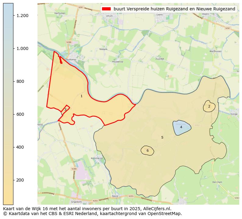 Afbeelding van de buurt Verspreide huizen Ruigezand en Nieuwe Ruigezand op de kaart.