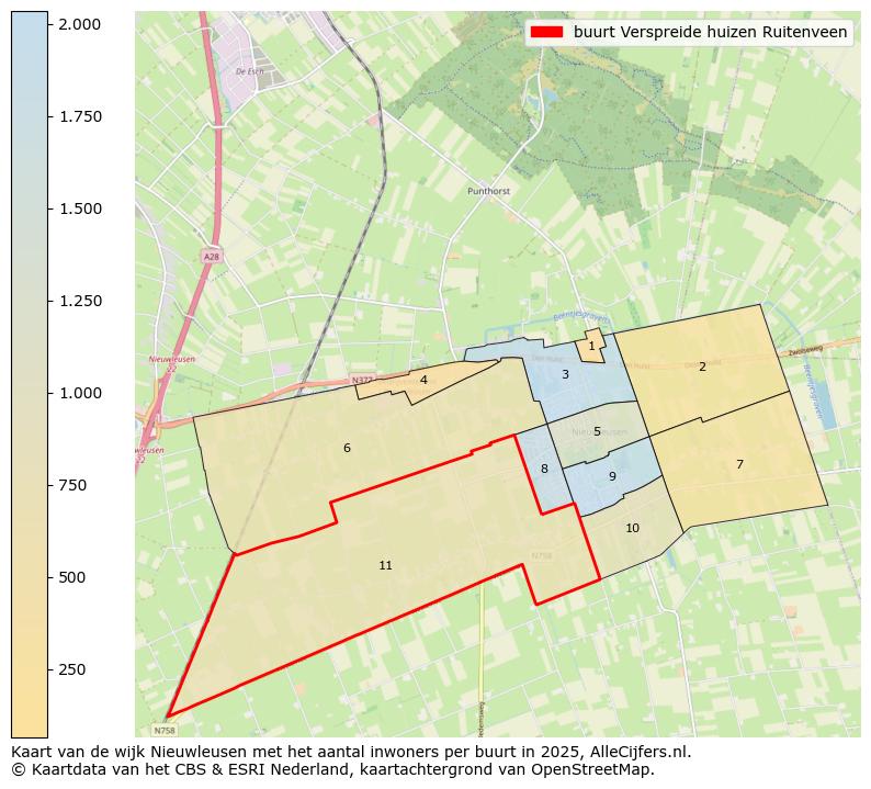 Afbeelding van de buurt Verspreide huizen Ruitenveen op de kaart.