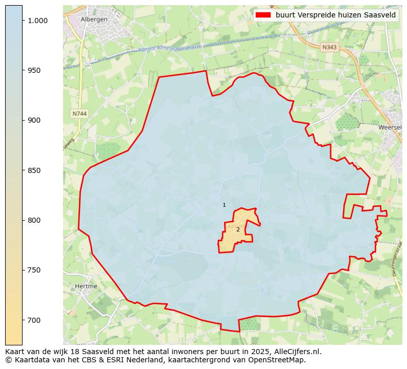 Afbeelding van de buurt Verspreide huizen Saasveld op de kaart.