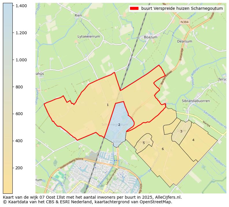 Afbeelding van de buurt Verspreide huizen Scharnegoutum op de kaart.