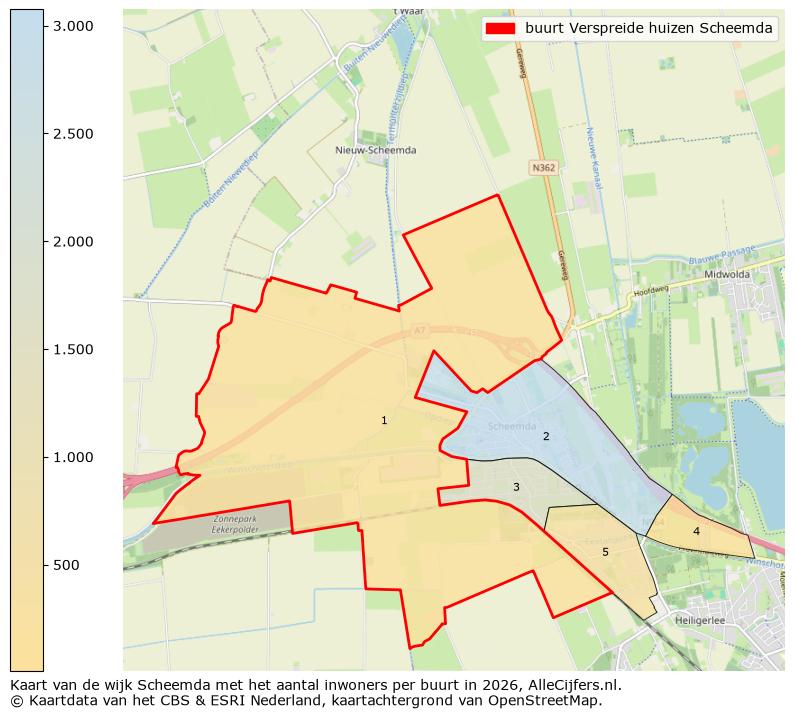 Afbeelding van de buurt Verspreide huizen Scheemda op de kaart.