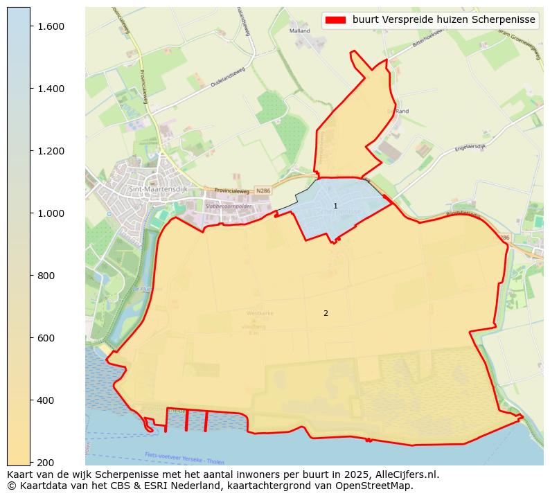 Afbeelding van de buurt Verspreide huizen Scherpenisse op de kaart.