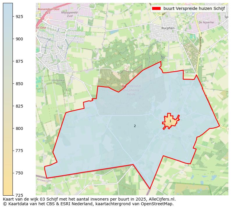 Afbeelding van de buurt Verspreide huizen Schijf op de kaart.