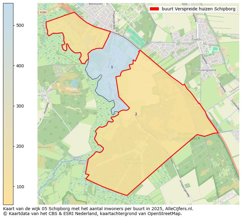 Afbeelding van de buurt Verspreide huizen Schipborg op de kaart.