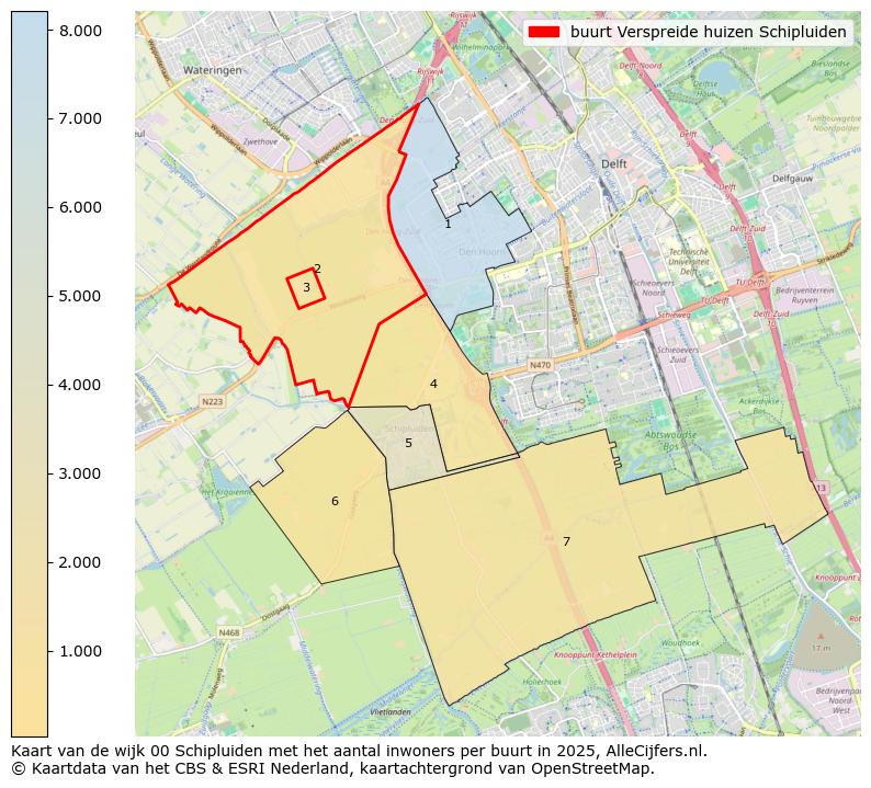 Afbeelding van de buurt Verspreide huizen Schipluiden op de kaart.