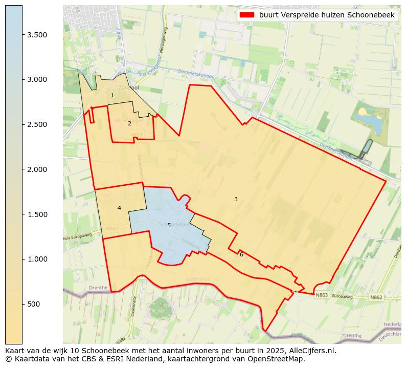 Afbeelding van de buurt Verspreide huizen Schoonebeek op de kaart.