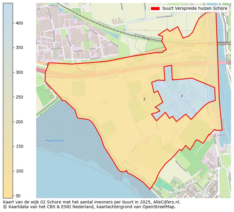 Afbeelding van de buurt Verspreide huizen Schore op de kaart.