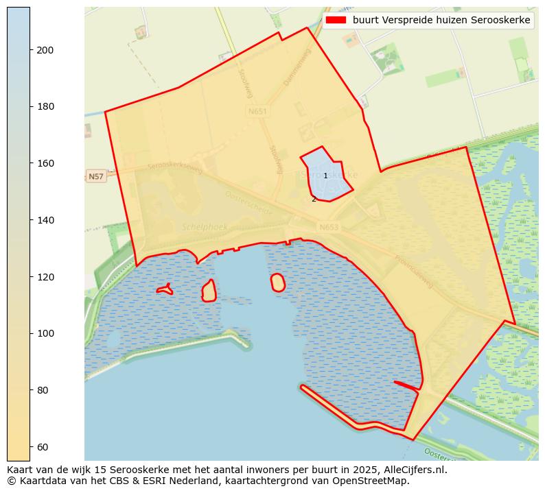 Afbeelding van de buurt Verspreide huizen Serooskerke op de kaart.