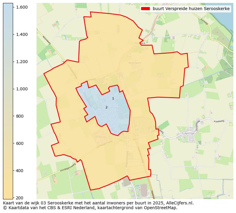 Afbeelding van de buurt Verspreide huizen Serooskerke op de kaart.