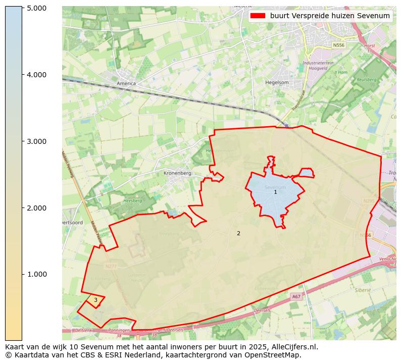 Afbeelding van de buurt Verspreide huizen Sevenum op de kaart.