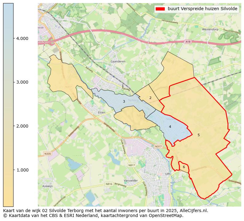 Afbeelding van de buurt Verspreide huizen Silvolde op de kaart.