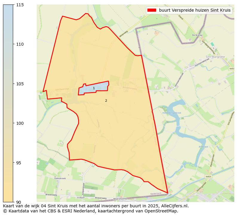 Afbeelding van de buurt Verspreide huizen Sint Kruis op de kaart.
