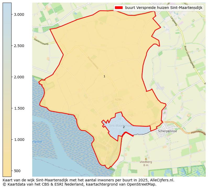 Afbeelding van de buurt Verspreide huizen Sint-Maartensdijk op de kaart.
