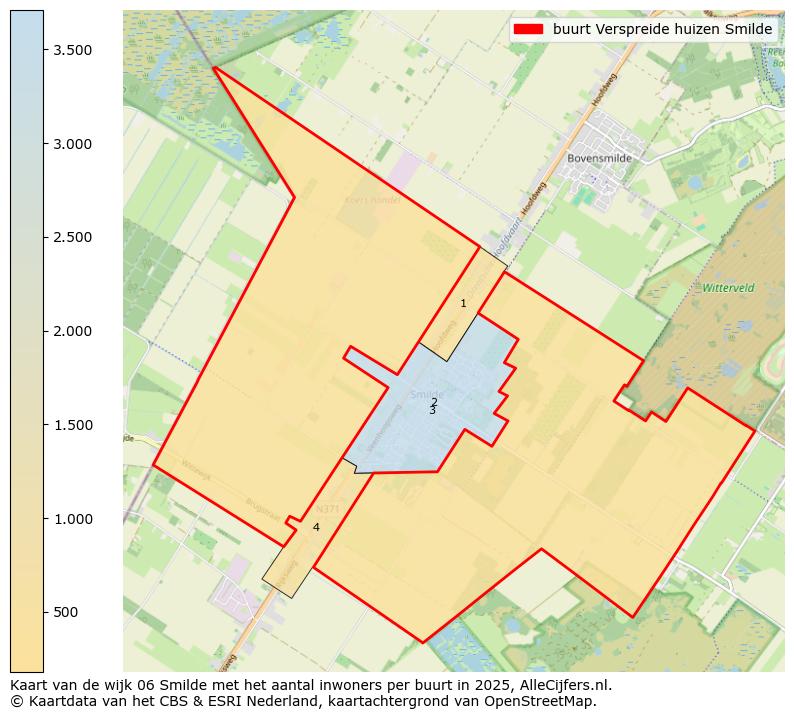 Afbeelding van de buurt Verspreide huizen Smilde op de kaart.