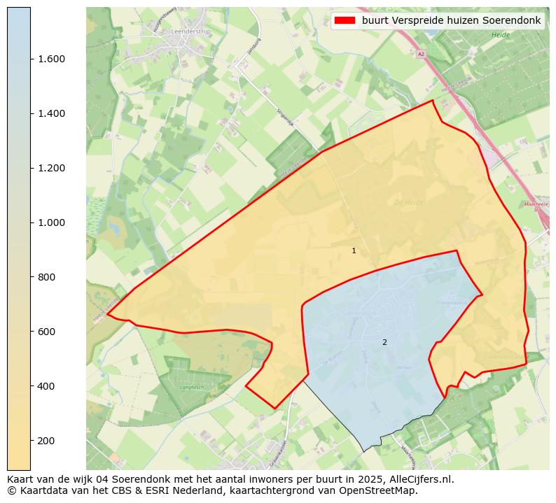 Afbeelding van de buurt Verspreide huizen Soerendonk op de kaart.