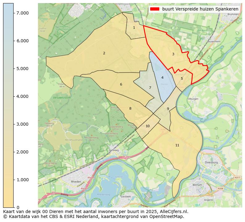 Afbeelding van de buurt Verspreide huizen Spankeren op de kaart.