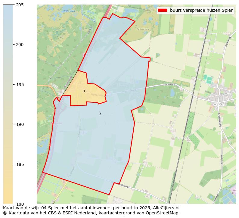 Afbeelding van de buurt Verspreide huizen Spier op de kaart.
