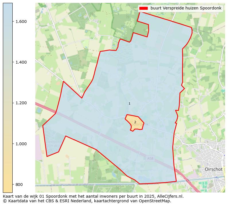 Afbeelding van de buurt Verspreide huizen Spoordonk op de kaart.