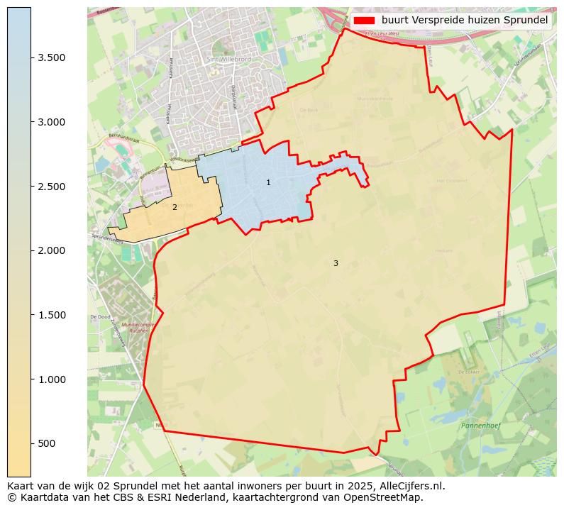 Afbeelding van de buurt Verspreide huizen Sprundel op de kaart.