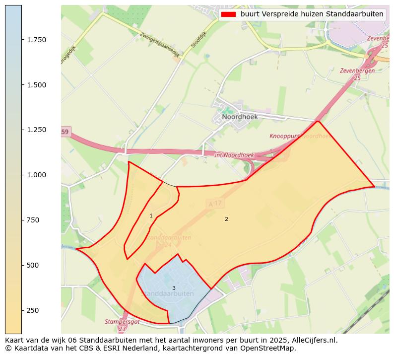 Afbeelding van de buurt Verspreide huizen Standdaarbuiten op de kaart.