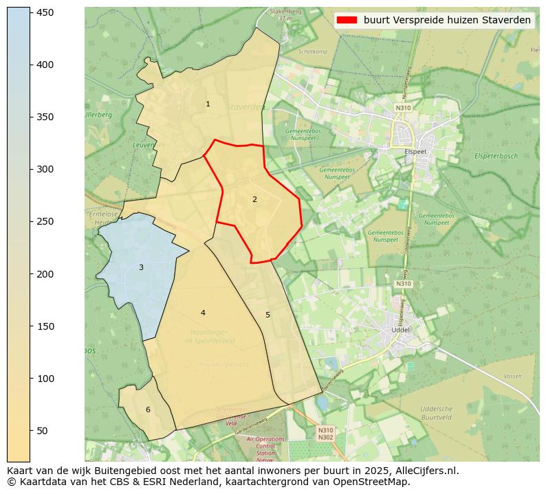 Afbeelding van de buurt Verspreide huizen Staverden op de kaart.