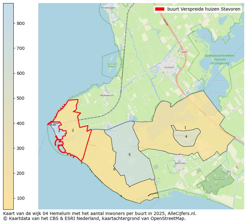 Afbeelding van de buurt Verspreide huizen Stavoren op de kaart.