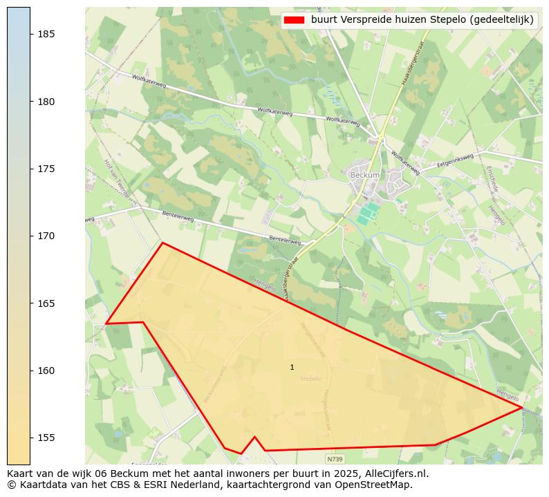 Afbeelding van de buurt Verspreide huizen Stepelo (gedeeltelijk) op de kaart.