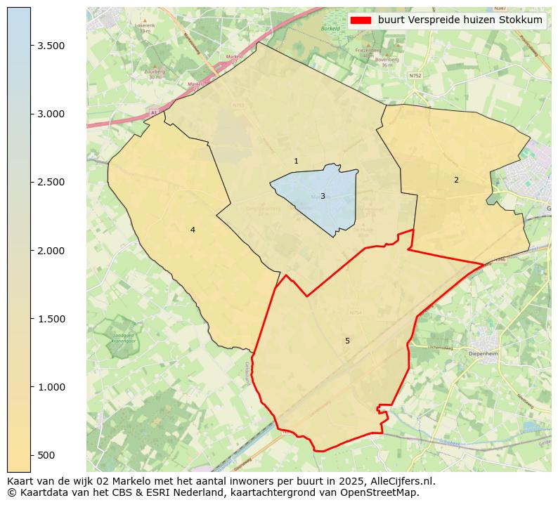 Afbeelding van de buurt Verspreide huizen Stokkum op de kaart.