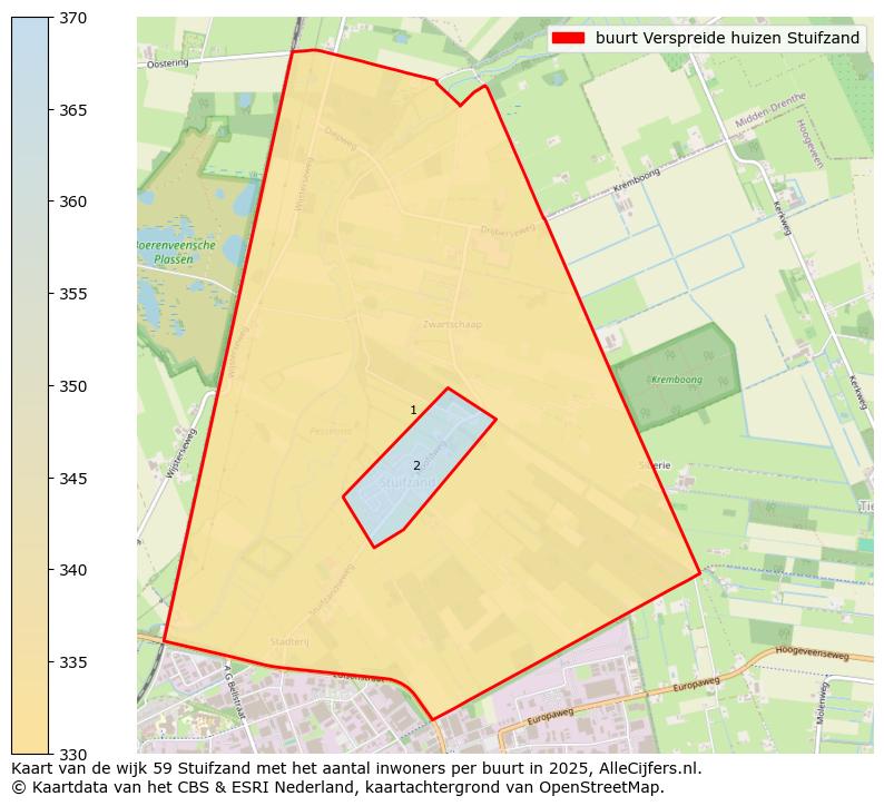 Afbeelding van de buurt Verspreide huizen Stuifzand op de kaart.