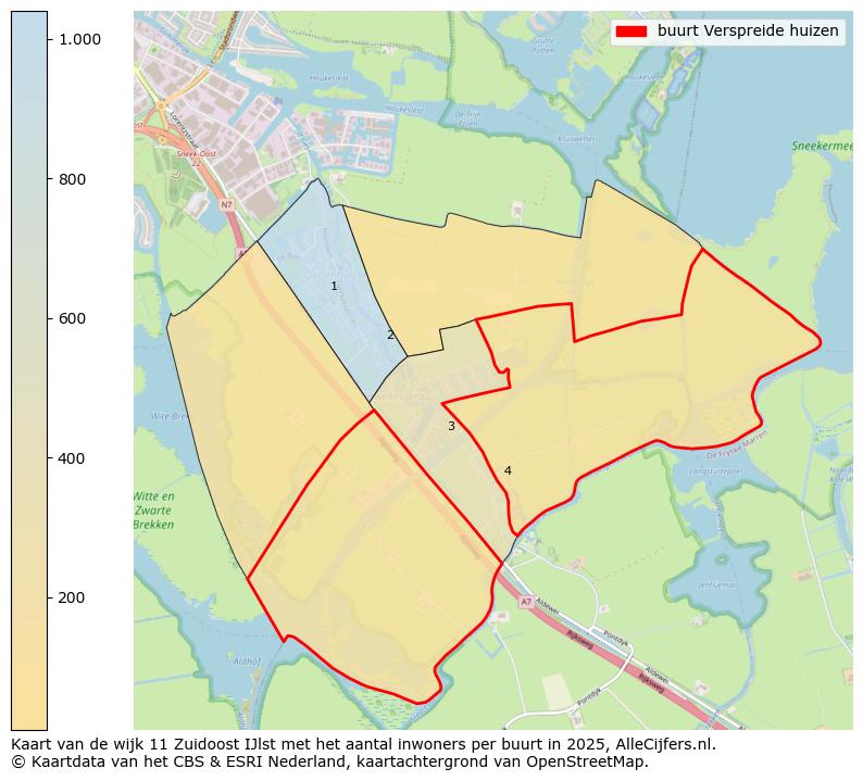 Afbeelding van de buurt Verspreide huizen op de kaart.