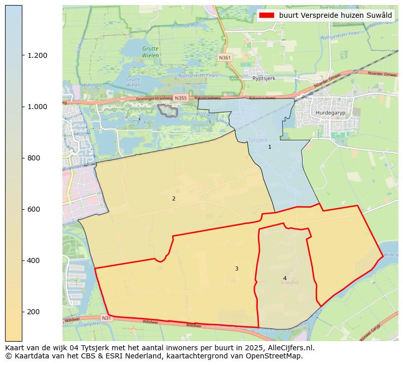 Afbeelding van de buurt Verspreide huizen Suwâld op de kaart.