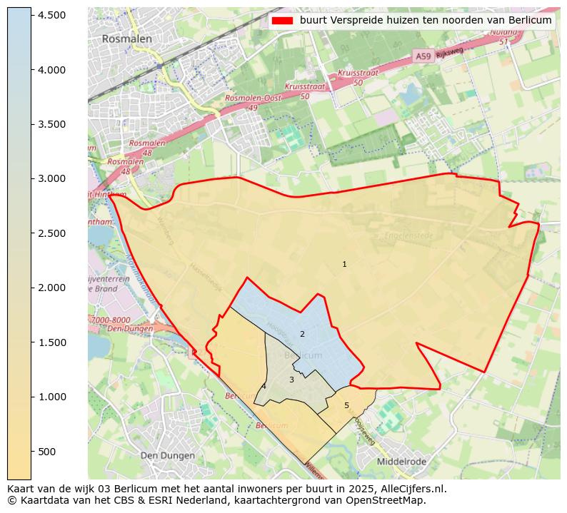 Afbeelding van de buurt Verspreide huizen ten noorden van Berlicum op de kaart.