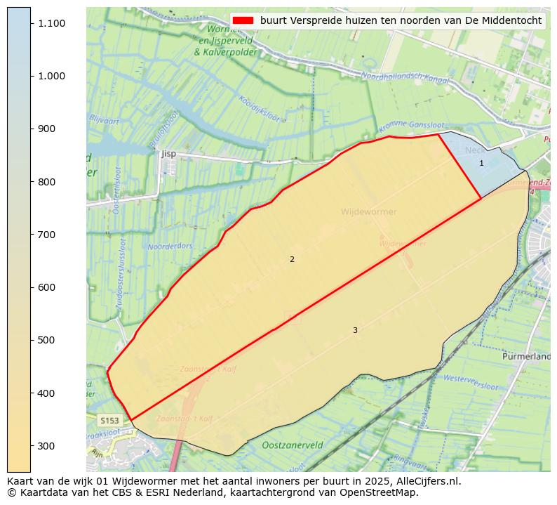 Afbeelding van de buurt Verspreide huizen ten noorden van De Middentocht op de kaart.