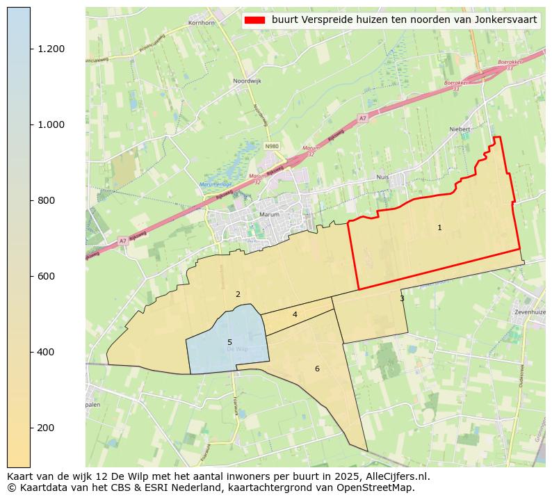 Afbeelding van de buurt Verspreide huizen ten noorden van Jonkersvaart op de kaart.