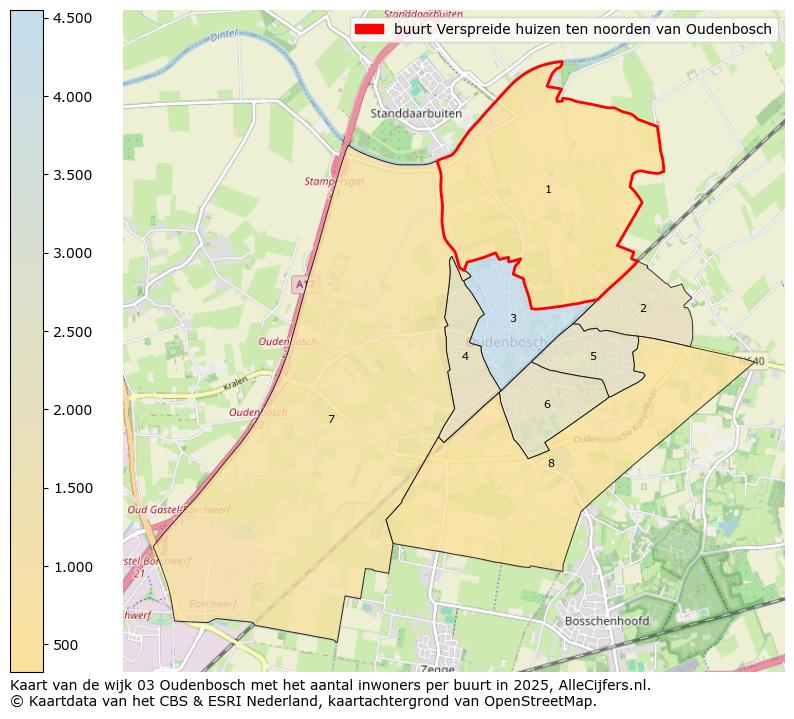 Afbeelding van de buurt Verspreide huizen ten noorden van Oudenbosch op de kaart.