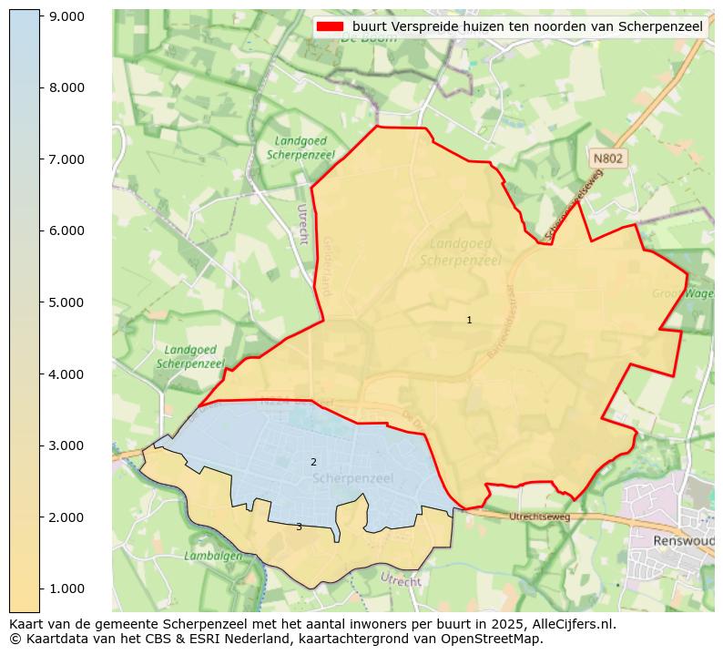 Afbeelding van de buurt Verspreide huizen ten noorden van Scherpenzeel op de kaart.