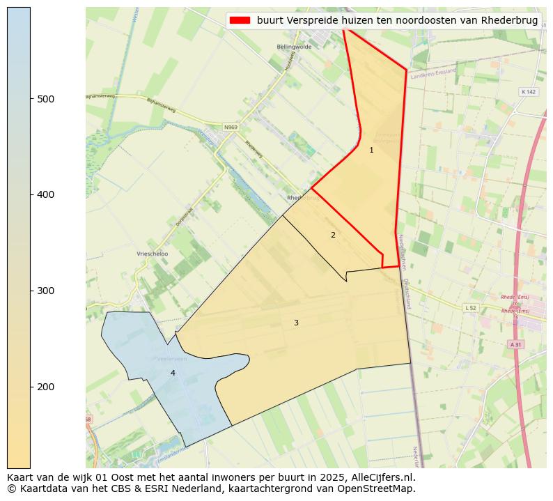 Afbeelding van de buurt Verspreide huizen ten noordoosten van Rhederbrug op de kaart.
