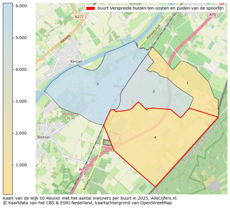 Afbeelding van de buurt Verspreide huizen ten oosten en zuiden van de spoorlijn op de kaart.