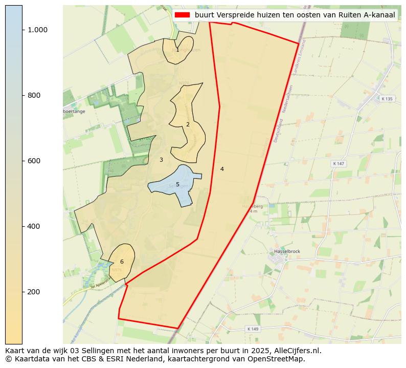Afbeelding van de buurt Verspreide huizen ten oosten van Ruiten A-kanaal op de kaart.