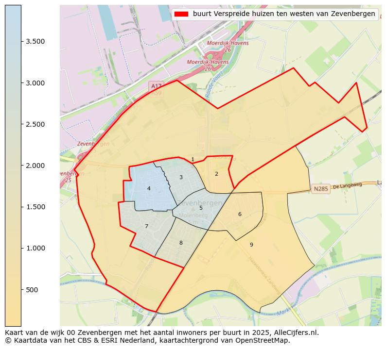 Afbeelding van de buurt Verspreide huizen ten westen van Zevenbergen op de kaart.