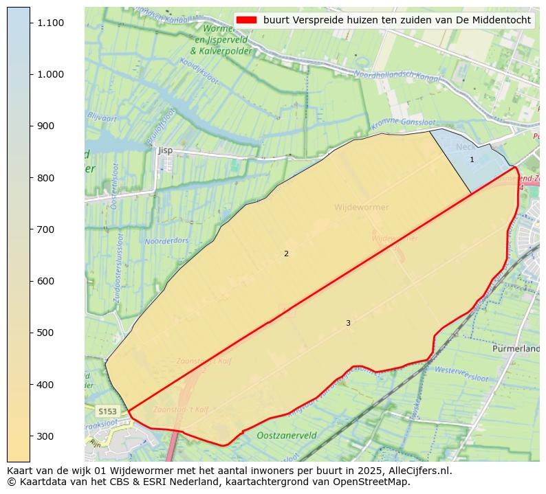 Afbeelding van de buurt Verspreide huizen ten zuiden van De Middentocht op de kaart.