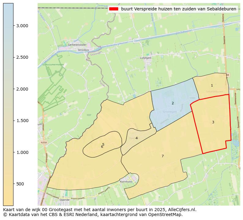 Afbeelding van de buurt Verspreide huizen ten zuiden van Sebaldeburen op de kaart.