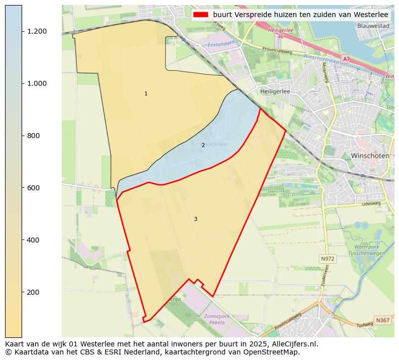 Afbeelding van de buurt Verspreide huizen ten zuiden van Westerlee op de kaart.