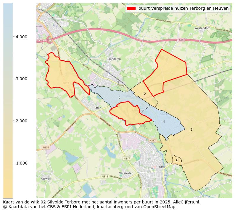 Afbeelding van de buurt Verspreide huizen Terborg en Heuven op de kaart.