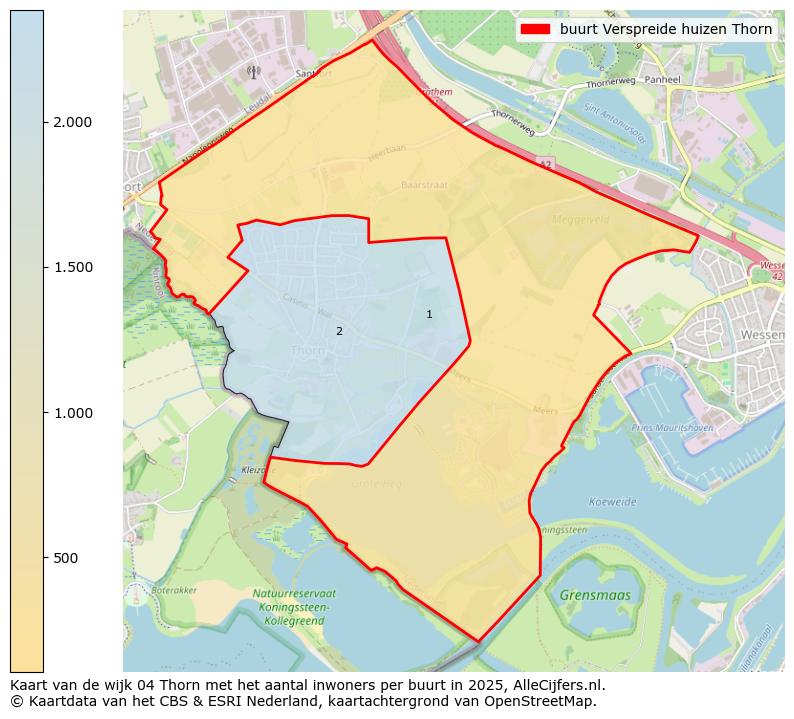 Afbeelding van de buurt Verspreide huizen Thorn op de kaart.
