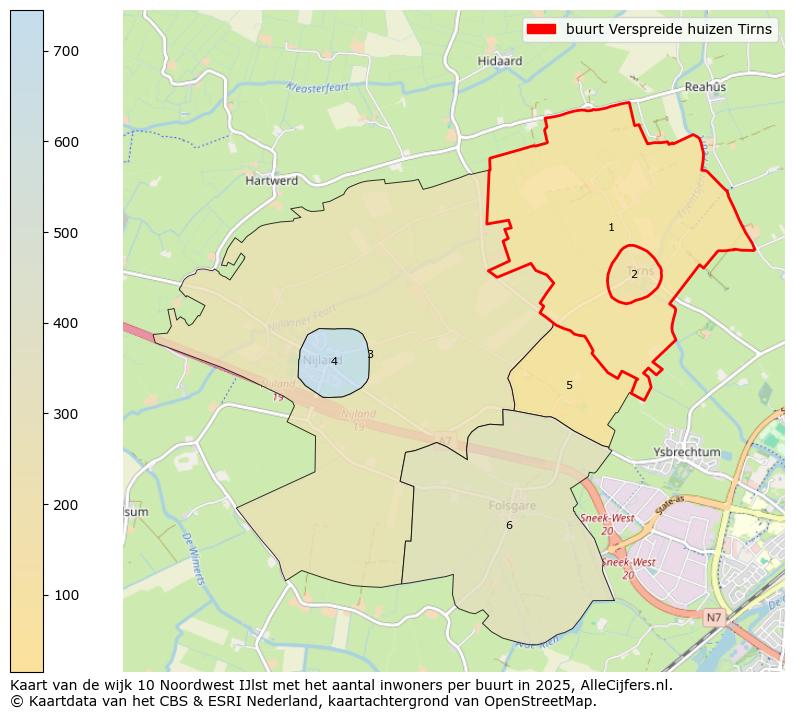 Afbeelding van de buurt Verspreide huizen Tirns op de kaart.