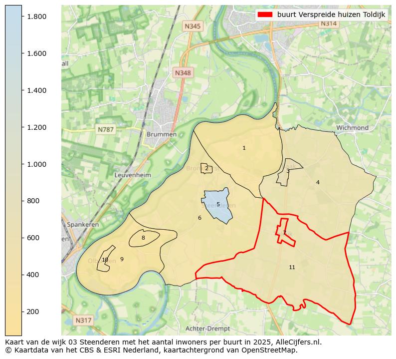 Afbeelding van de buurt Verspreide huizen Toldijk op de kaart.