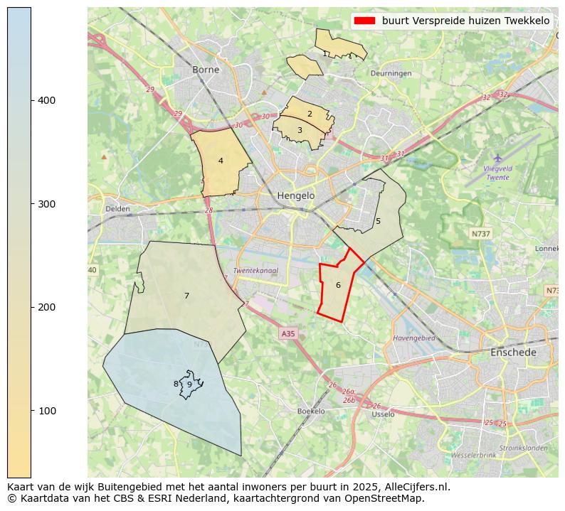 Afbeelding van de buurt Verspreide huizen Twekkelo op de kaart.