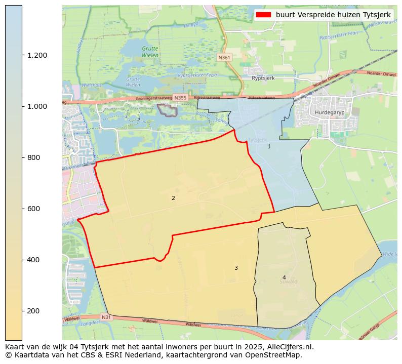 Afbeelding van de buurt Verspreide huizen Tytsjerk op de kaart.