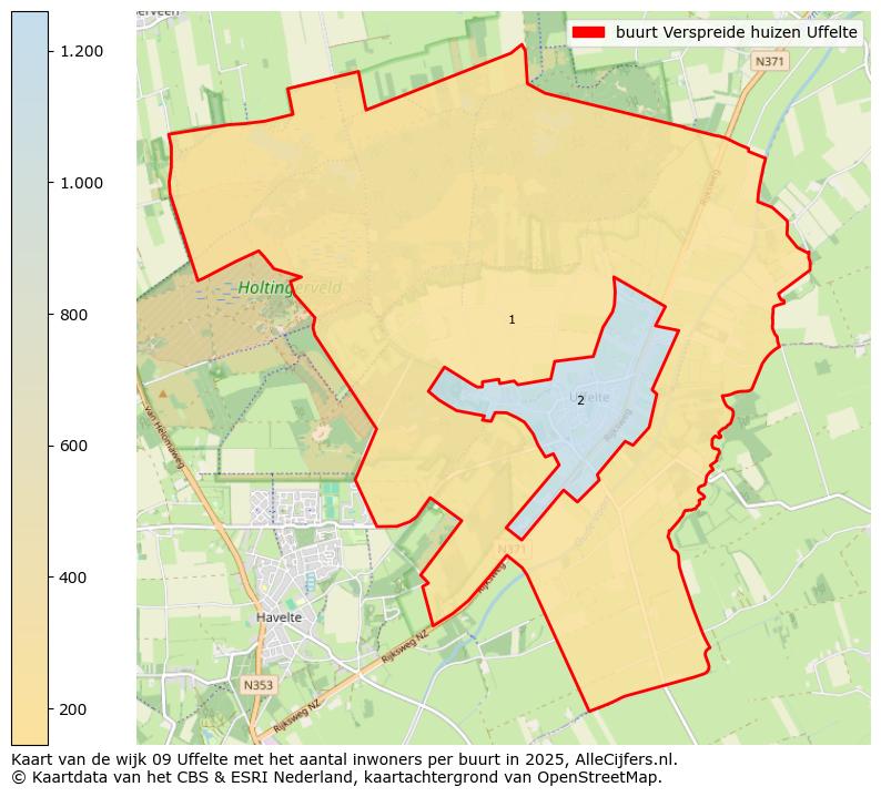 Afbeelding van de buurt Verspreide huizen Uffelte op de kaart.